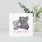 "Mama en Baby olifant" Kaart (Staand voorkant)