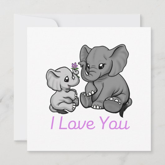 "Mama en Baby olifant" Kaart (Voorkant)