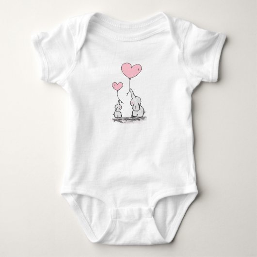 Mama en Baby Olifant One-Piece Babykleding Romper (Voorkant)