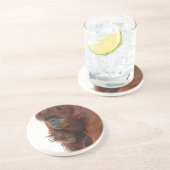 Mama en baby Orangutan Zandsteen Onderzetter (Zijkant)