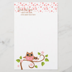 Mama en Baby Owl Briefpapier