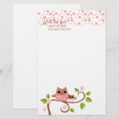Mama en Baby Owl Briefpapier (Voorkant / Achterkant)