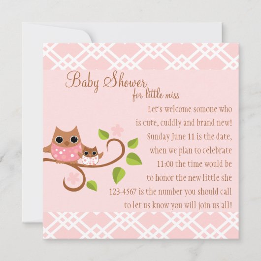 Mama en Baby Owl Kaart (Voorkant)