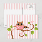 Mama en Baby Owls Briefkaart (Voorkant / Achterkant)
