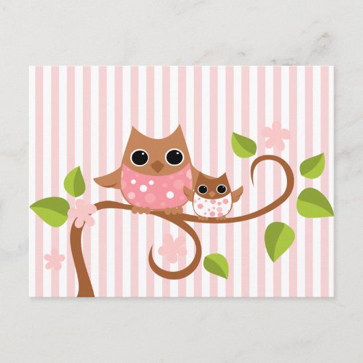 Mama en Baby Owls Briefkaart (Voorkant)