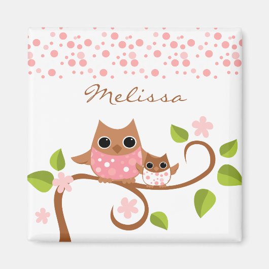 Mama en Baby Owls Magneet (Voorkant)
