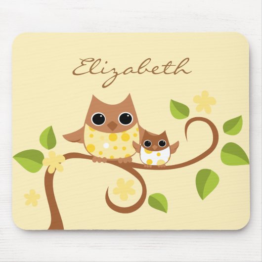 Mama en Baby Owls Muismat (Voorkant)