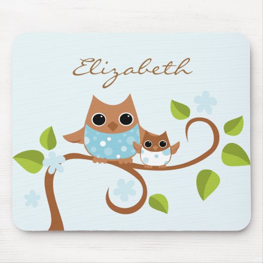 Mama en Baby Owls Muismat (Voorkant)