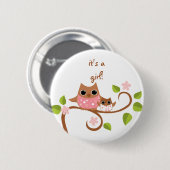 Mama en Baby Owls Ronde Button 5,7 Cm (Voorkant /achterkant)