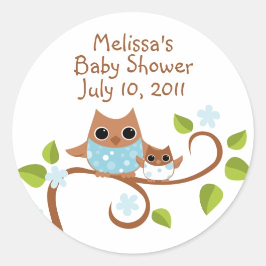 Mama en Baby Owls Ronde Sticker (Voorkant)