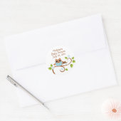 Mama en Baby Owls Ronde Sticker (Envelop)