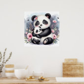 Mama en Baby Panda Beer Poster (Keuken)