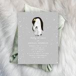 Mama en Baby Penguin Neutral Grey Baby shower Kaart<br><div class="desc">Een winter baby shower thema met een afbeelding van een mama en baby pinguïn omringd door sneeuwvlokken. De achtergrond is grijs. Pas de tekst aan met details van uw gelegenheid.</div>
