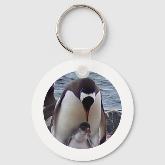 Mama en Baby Penguin Sleutelhanger (Voorkant)