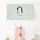 Mama en Baby Pinguïns Blue Boy Baby shower Spandoek (Insitu)