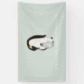 Mama en Baby Pinguïns Blue Boy Baby shower Spandoek (Verticaal)