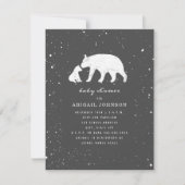 Mama en Baby Polar Beer Dark Grey Baby shower Kaart (Voorkant)