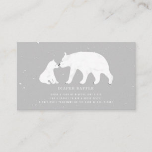 Mama en Baby Polar Beer Grey Baby Diaper Raffle Informatiekaartje