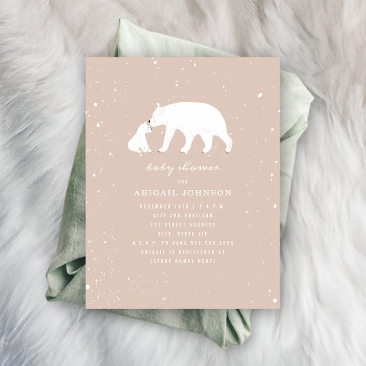 Mama en Baby Polar Beer Roze Baby shower Kaart