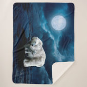 Mama en Baby Polar Beer 's nachts Sherpa Deken (Voorkant)
