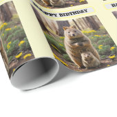 Mama en Baby Quokka, jarig Cadeaupapier (Rol Hoek)