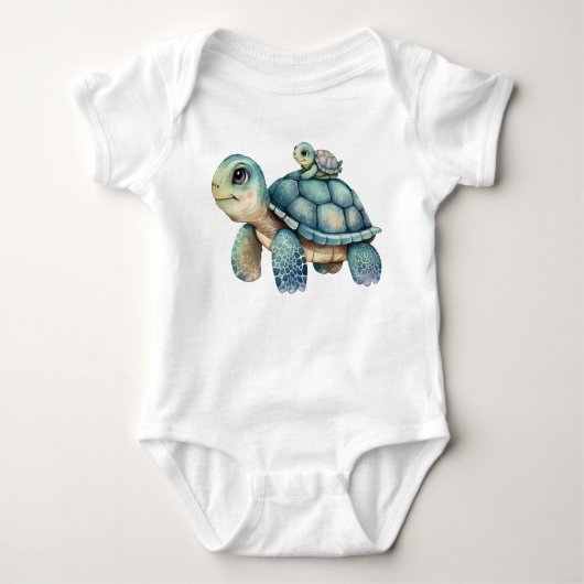 Mama en Baby Schildpad Schattige Zee Schildpad Romper (Voorkant)
