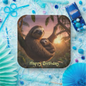 Mama en Baby Sloth Papieren Bordje (Feest)