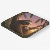 Mama en Baby Sloth Papieren Bordje (Gebogen)