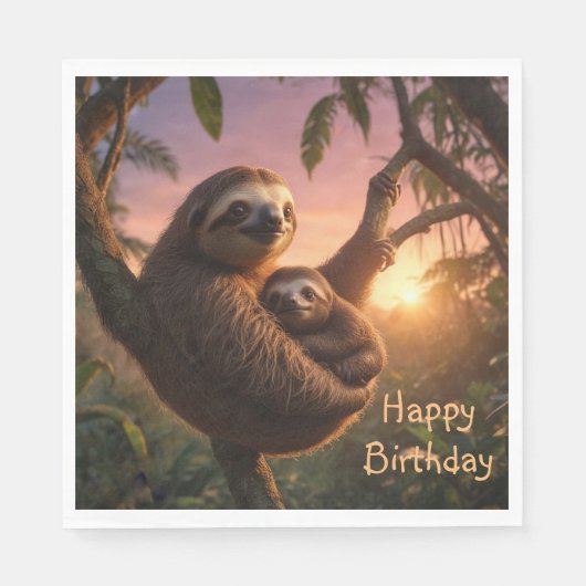 Mama en Baby Sloth Servet (Voorkant)