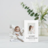 Mama en Baby Twee foto's van Kerstmis Briefkaart (Staand voorkant)