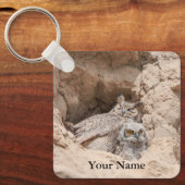 Mama en Baby Uil Sleutelhanger - Jouw naam toevoeg (Voorkant)