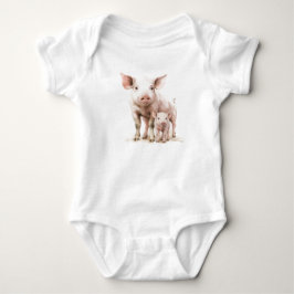Mama en baby varkentje, Baby shower Romper