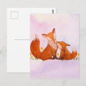 Mama en baby vos briefkaart (Voorkant / Achterkant)