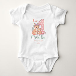 Mama en Baby Vos Roze 1e Moederdag Romper