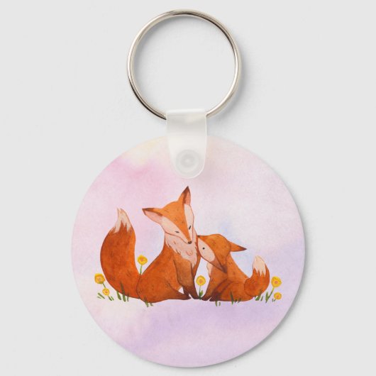 Mama en baby vos sleutelhanger (Voorkant)