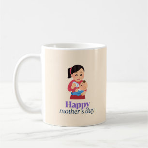 Mama en baby, vrolijke moederdag koffiemok