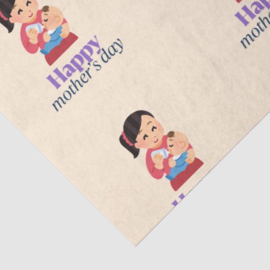 Mama en baby, vrolijke moederdag tissuepapier (Detail)