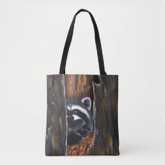 Mama en Baby Wasbeer Schilderij Tote Bag