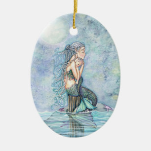 Mama en Baby Zeemeermin Ornament