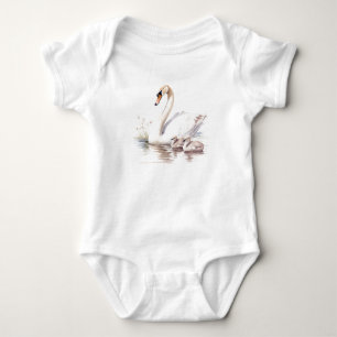 Mama en Baby Zwanen, ganzen, eendje, Baby Gift Romper