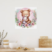 Mama en Babybeer Poster (Keuken)