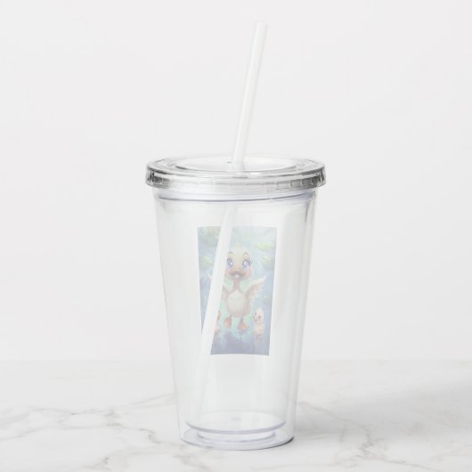 Mama en haar eendjes acryl drinkbeker (Achterkant)