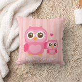 Mama en ik, Cute Baby Owl, Roze Kussen (Deken)
