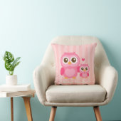 Mama en ik, Cute Baby Owl, Roze Kussen (Stoel)