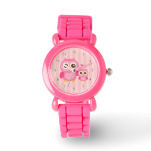 Mama en ik, Cute Babyuil, Roze Horloge