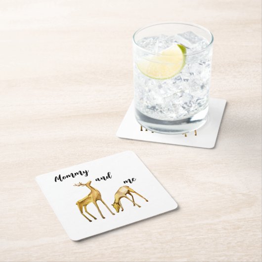 Mama en ik Deer Kartonnen Onderzetters (Insitu)