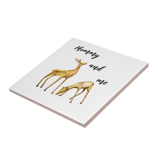 Mama en ik Deer Tegeltje (Zijkant)