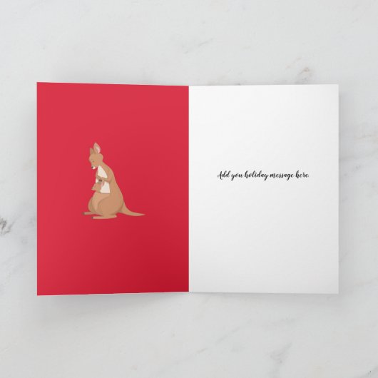 Mama en ik Kangaroo vouwden Wenskaart Kaart (Binnen)