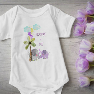 Mama en Ik Lila Moeder en Baby Olifant Romper