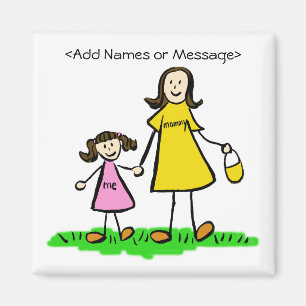 Mama en ik - moeder en dochter Brunette Magnets Magneet